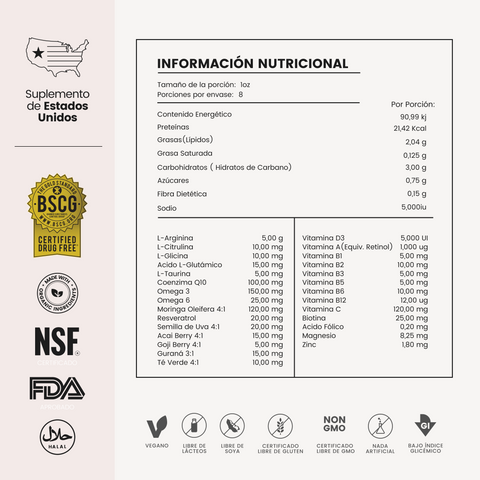 L-Arginina 5000 mg | +65 Nutrientes